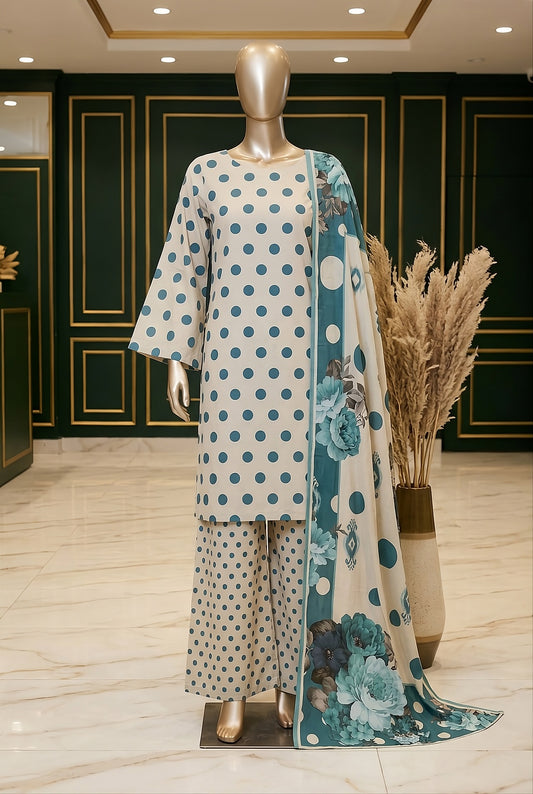 3 Piece - Digitally Printed Lawn - F82 - D6007