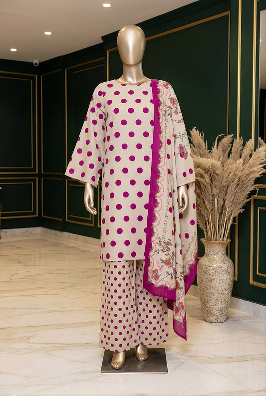 3 Piece - Digitally Printed Lawn - F82 - D6008