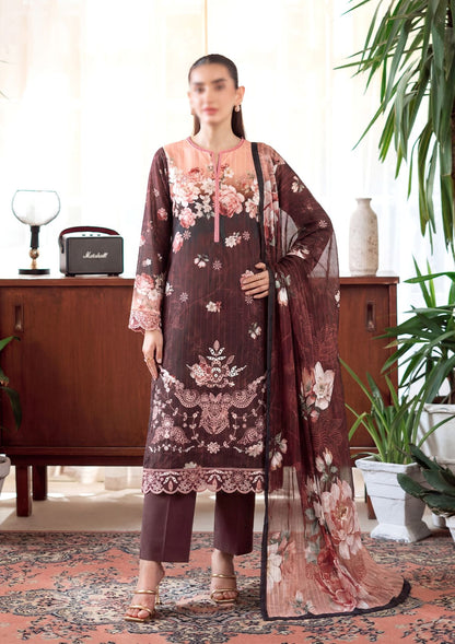 3 Piece - Embroidered Lawn - Fantak Luxe V303 - 10