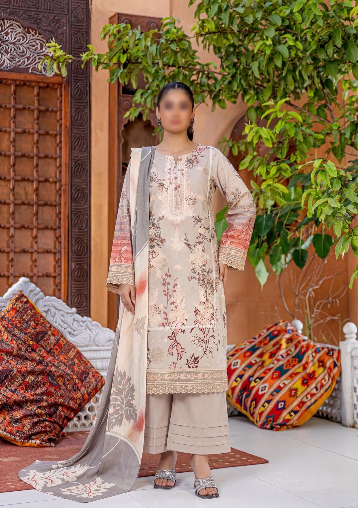 3 Piece - Embroidered Lawn - Fantak Flossie Finch V161 - 10