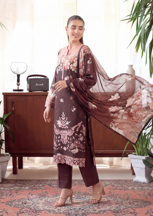 3 Piece - Embroidered Lawn - Fantak Luxe V303 - 10