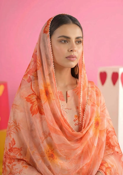 3 Piece - Embroidered Lawn - Fantak Amber V307 - 10