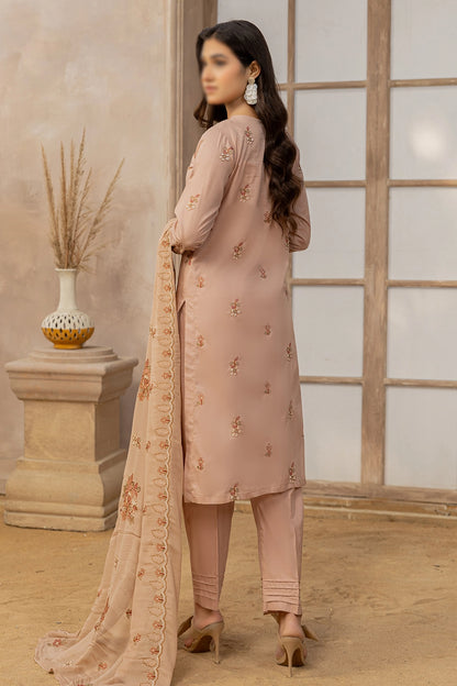3 Piece - Embroidered Lawn Slub - Nafees 203