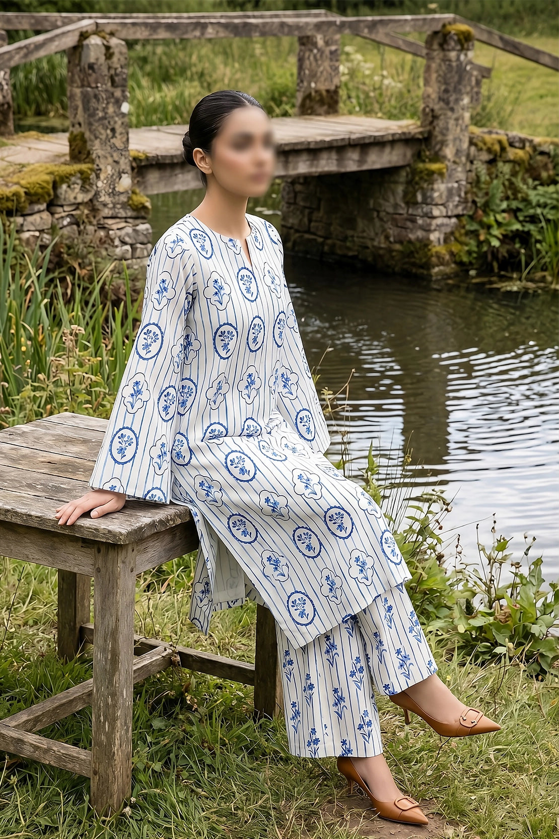 2 Piece - Digitally Printed Lawn - B39 - D5115