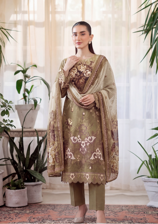 3 Piece - Embroidered Lawn - Fantak Luxe V303 - 11