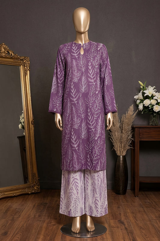 2 Piece - Digitally Printed Lawn - Coral 11419