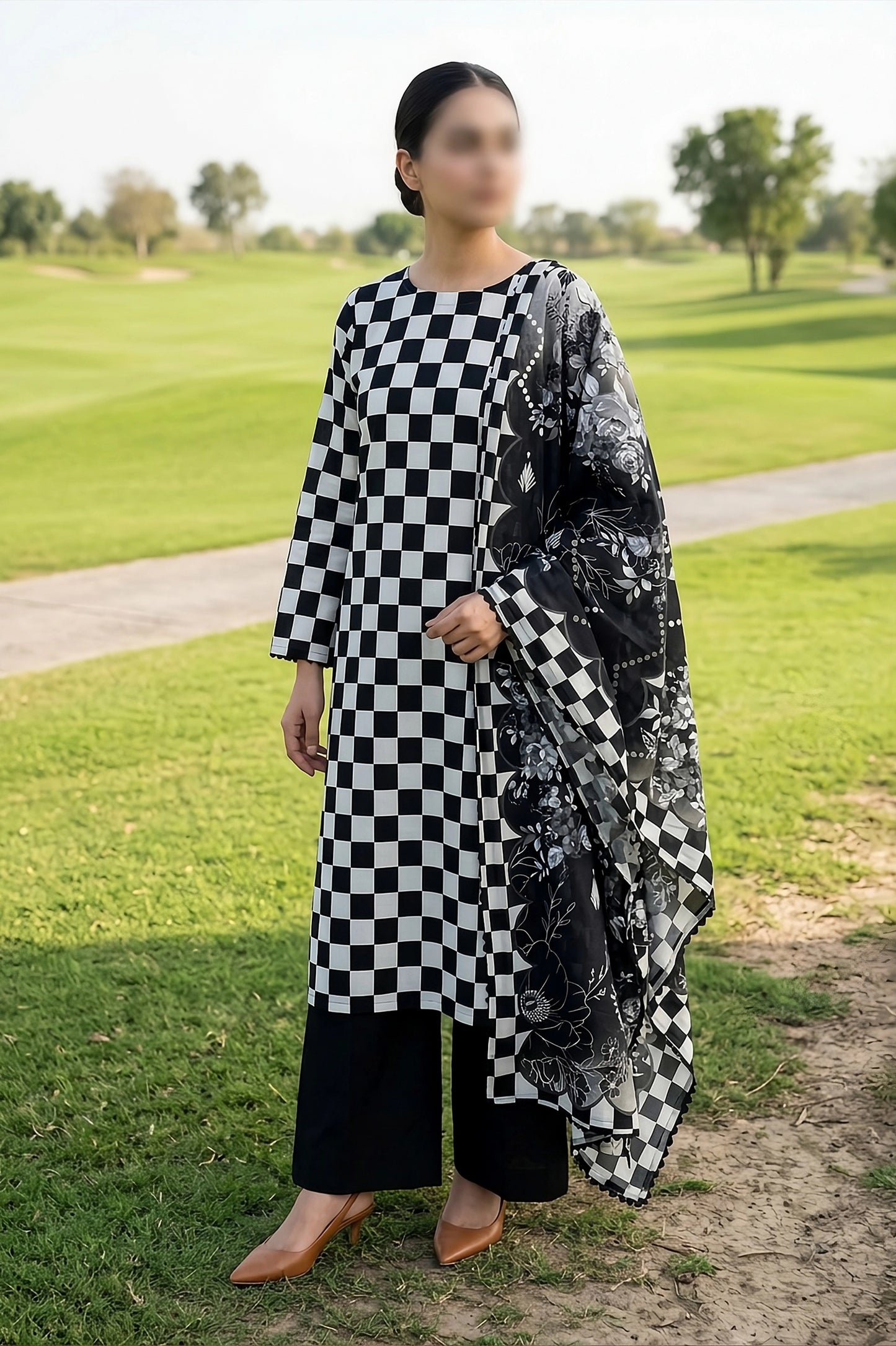 3 Piece - Digitally Printed Lawn - F10 - D5002