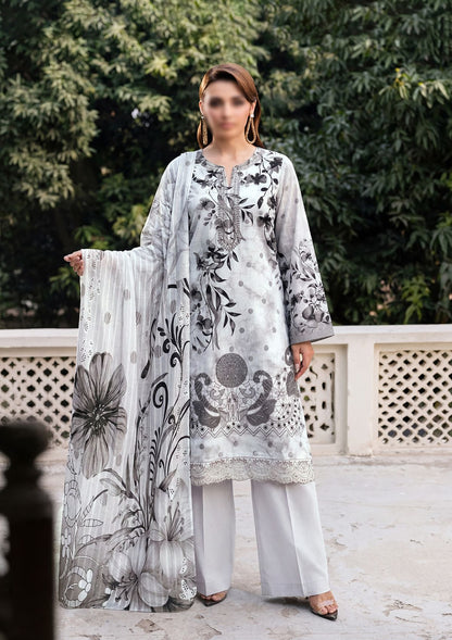 3 Piece - Embroidered Lawn - Fantak Elegant V306 - 1