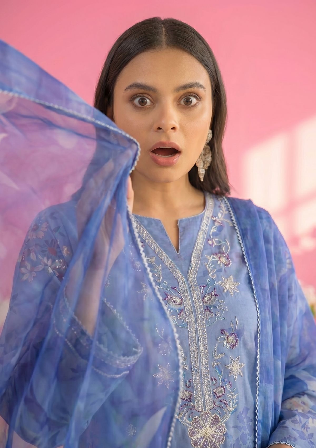3 Piece - Embroidered Lawn - Fantak Amber V307 - 1