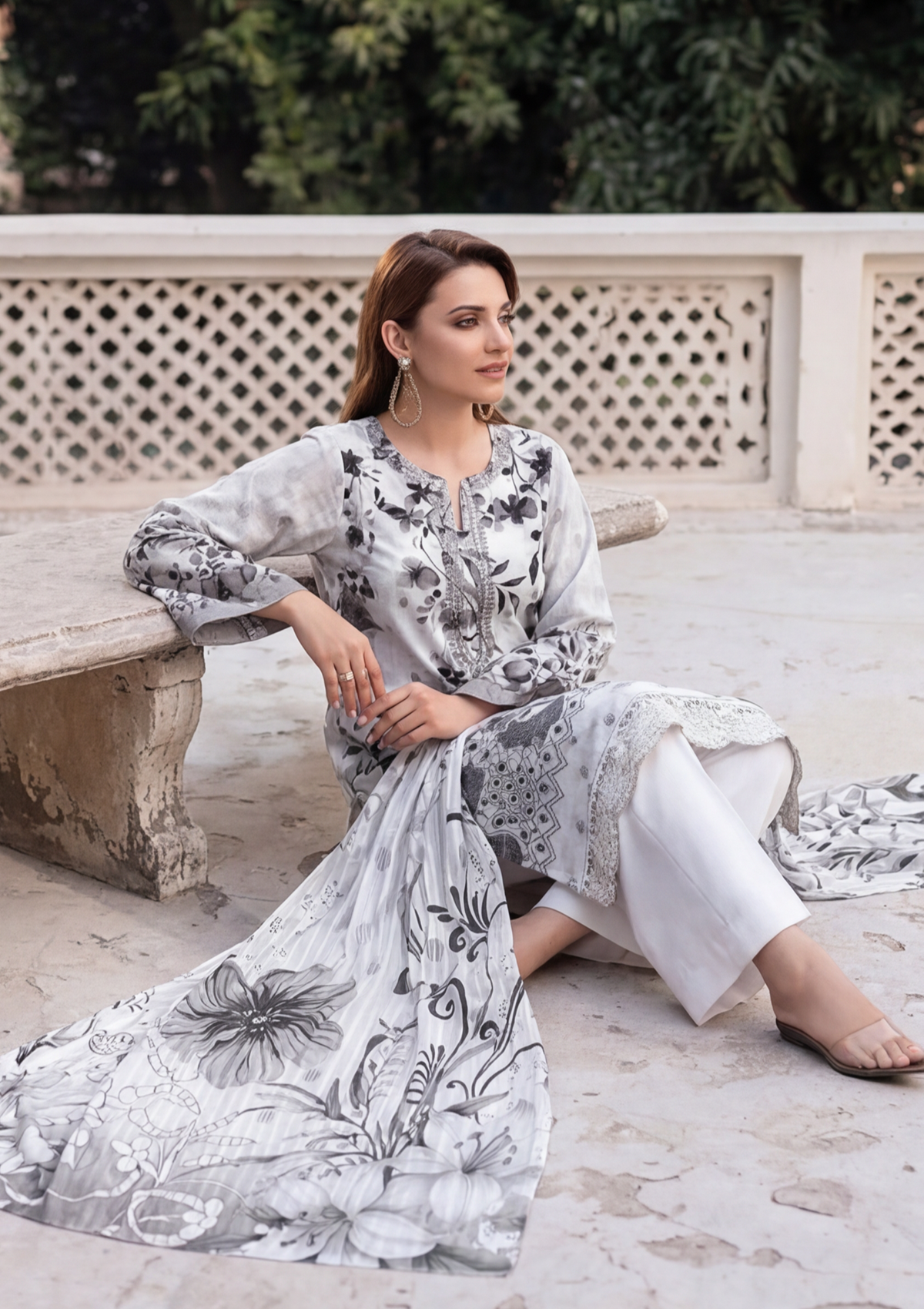 3 Piece - Embroidered Lawn - Fantak Elegant V306 - 1