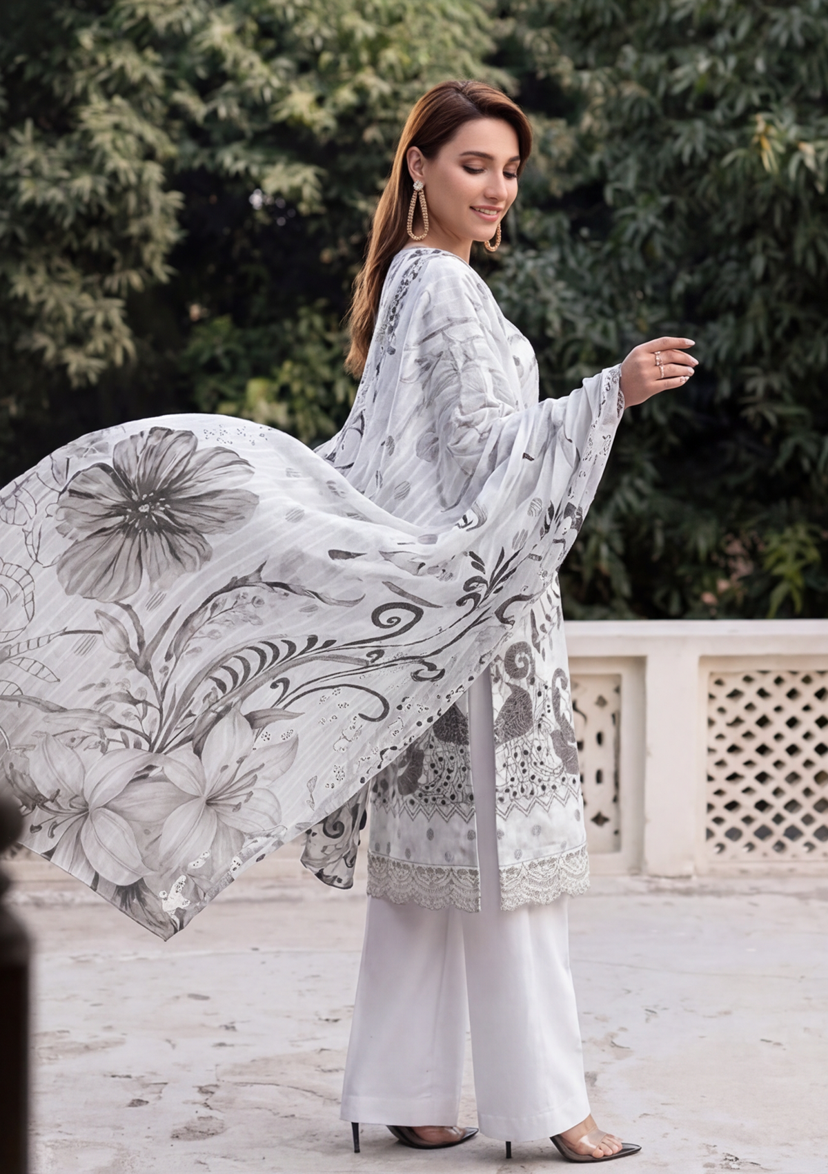 3 Piece - Embroidered Lawn - Fantak Elegant V306 - 1