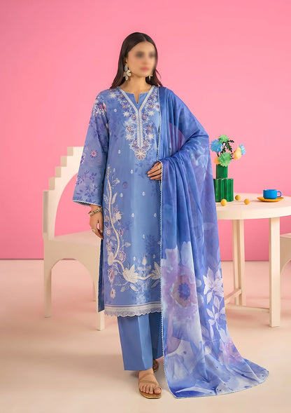 3 Piece - Embroidered Lawn - Fantak Amber V307 - 1