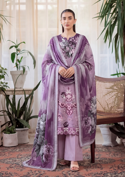 3 Piece - Embroidered Lawn - Fantak Luxe V303 - 01