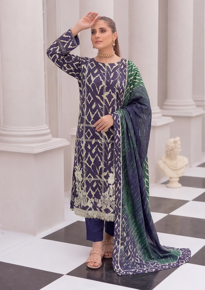 3 Piece - Embroidered Lawn - Fantak Nirvana V156 - 1