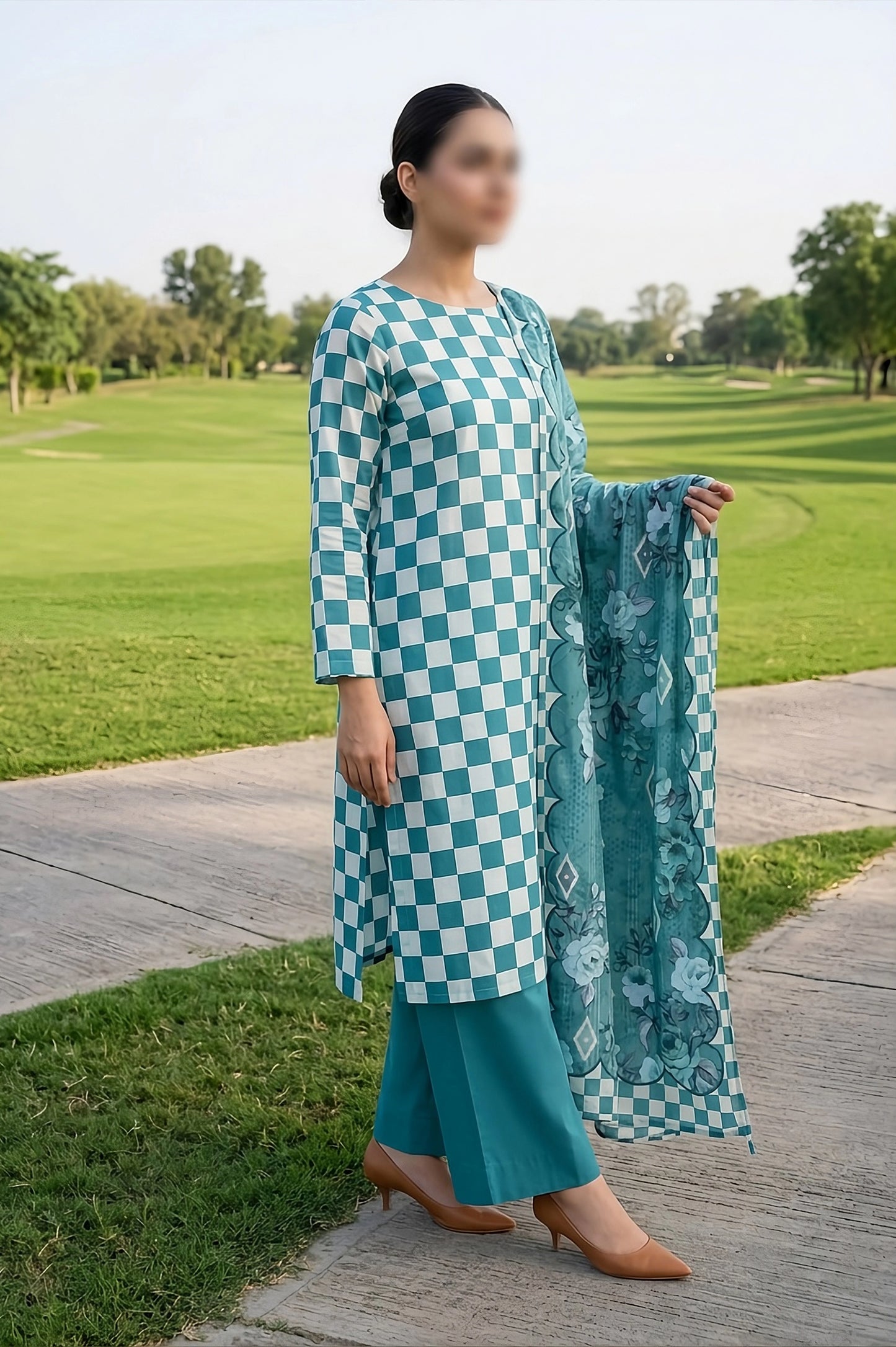 3 Piece - Digitally Printed Lawn - F10 - D5001