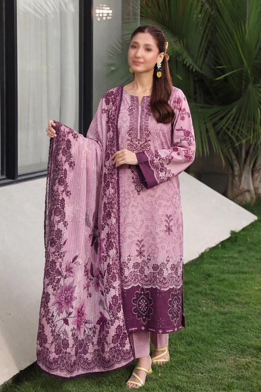 3 Piece - Embroidered Lawn - Noir 30407