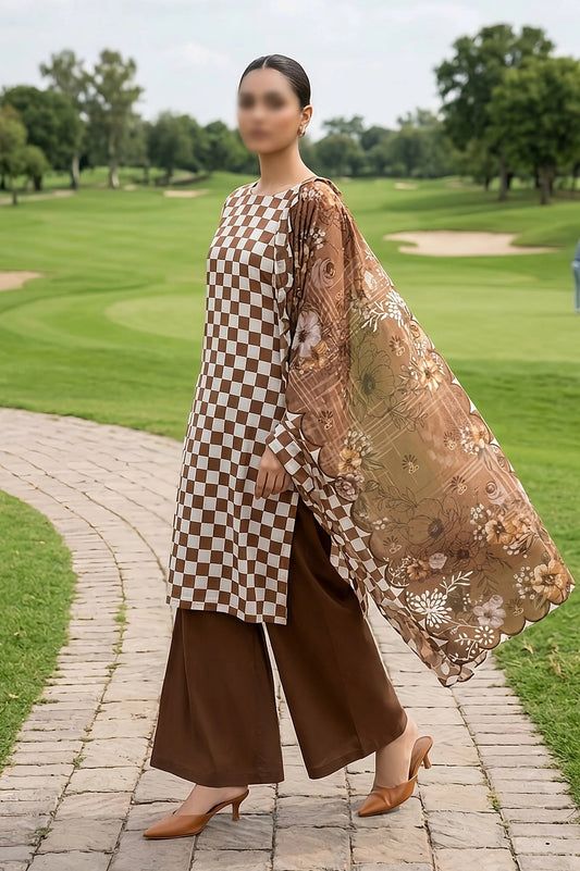3 Piece - Digitally Printed Lawn - F10 - D5009