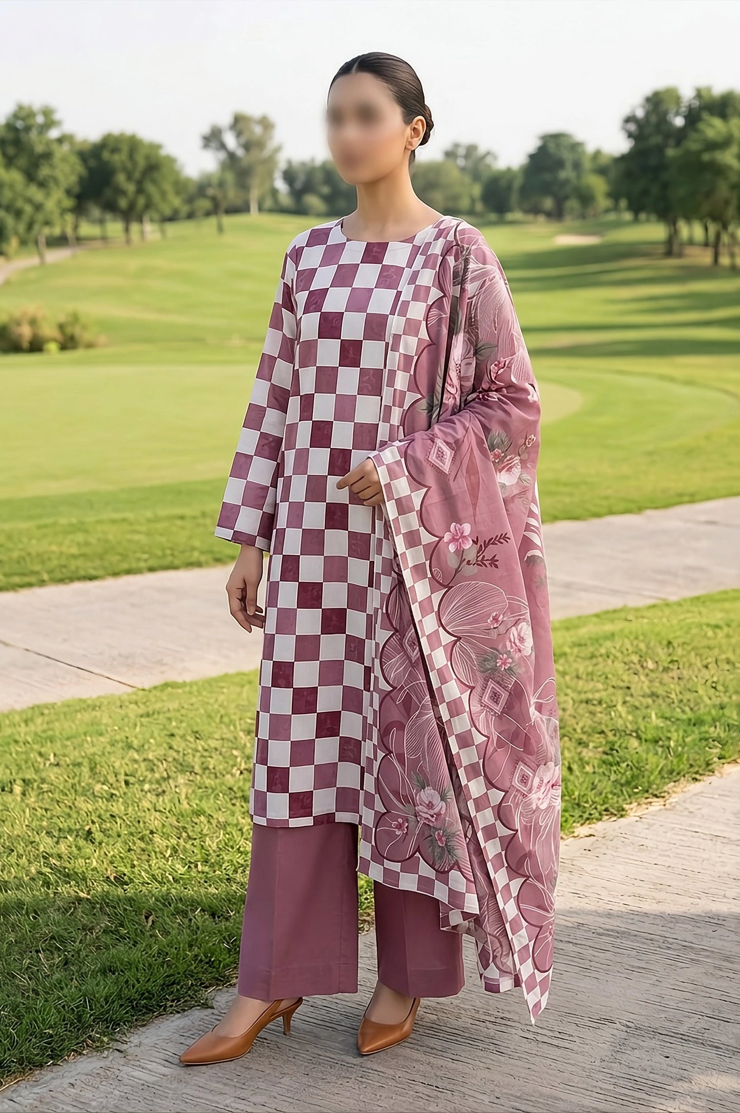 3 Piece - Digitally Printed Lawn - F10 - D5008