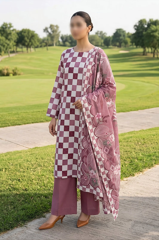 3 Piece - Digitally Printed Lawn - F10 - D5008