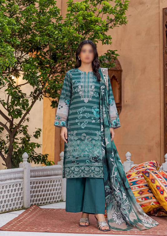 3 Piece - Embroidered Lawn - Fantak Flossie Finch V161 - 1
