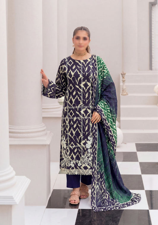 3 Piece - Embroidered Lawn - Fantak Nirvana V156 - 1