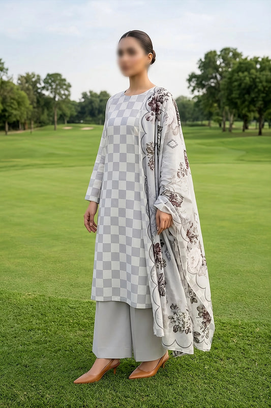 3 Piece - Digitally Printed Lawn - F10 - D5004