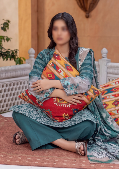 3 Piece - Embroidered Lawn - Fantak Flossie Finch V161 - 1