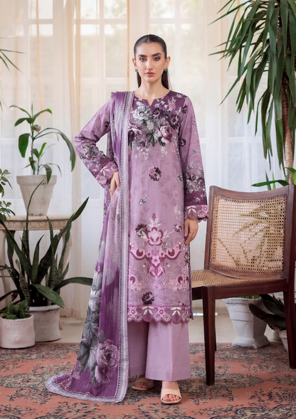 3 Piece - Embroidered Lawn - Fantak Luxe V303 - 01