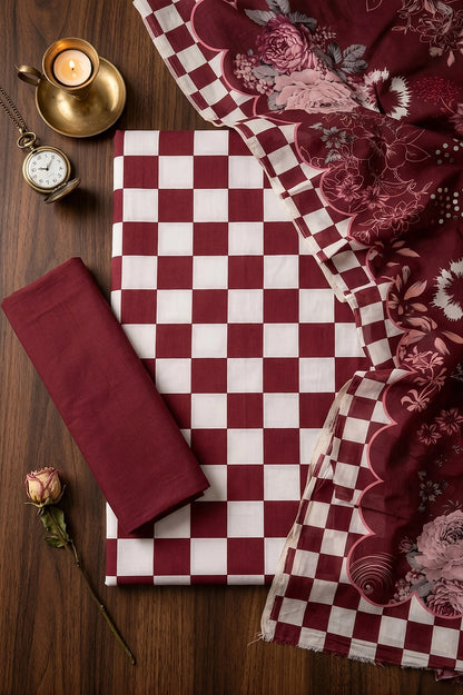 3 Piece - Digitally Printed Lawn - F10 - D5003