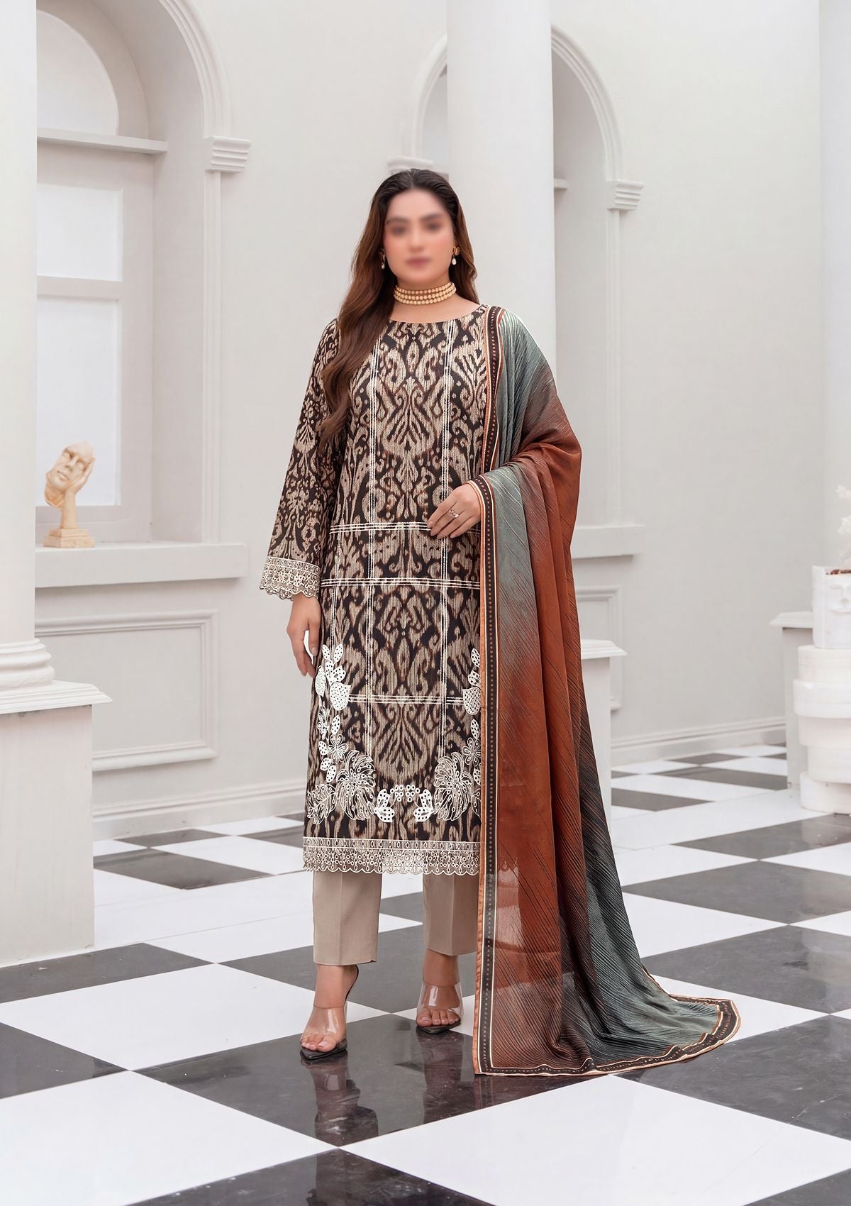 3 Piece - Embroidered Lawn - Fantak Nirvana V156 - 2