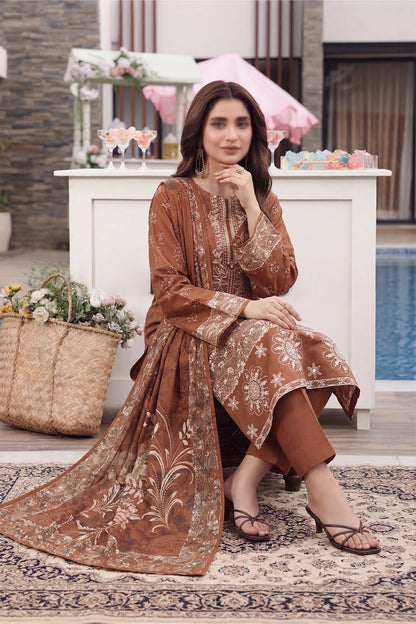 3 Piece - Embroidered Lawn - Noir 30401