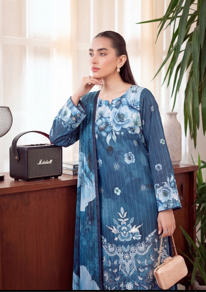 3 Piece - Embroidered Lawn - Fantak Luxe V303 - 02