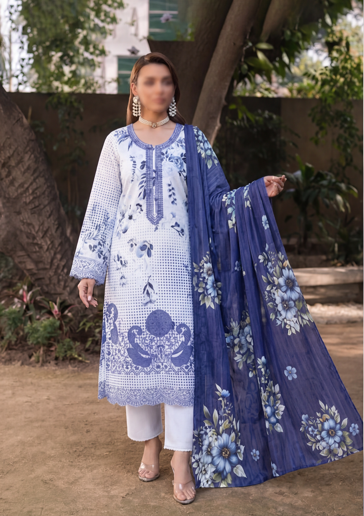 3 Piece - Embroidered Lawn - Fantak Elegant V306 - 2