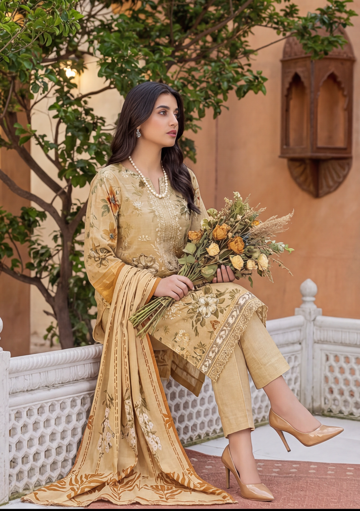 3 Piece - Embroidered Lawn - Fantak Flossie Finch V161 - 2
