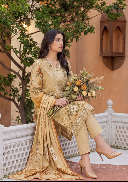 3 Piece - Embroidered Lawn - Fantak Flossie Finch V161 - 2