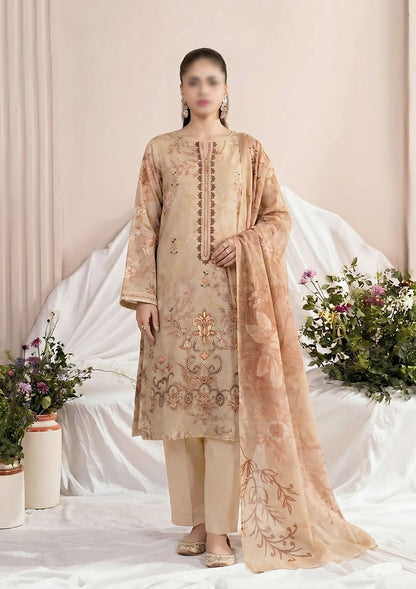 3 Piece - Embroidered Lawn - Fantak Amber V307 - 2