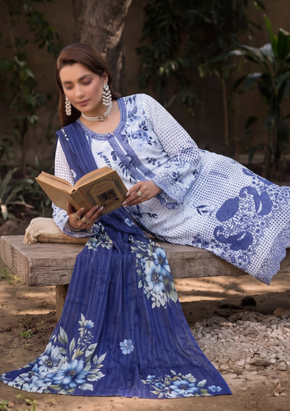 3 Piece - Embroidered Lawn - Fantak Elegant V306 - 2