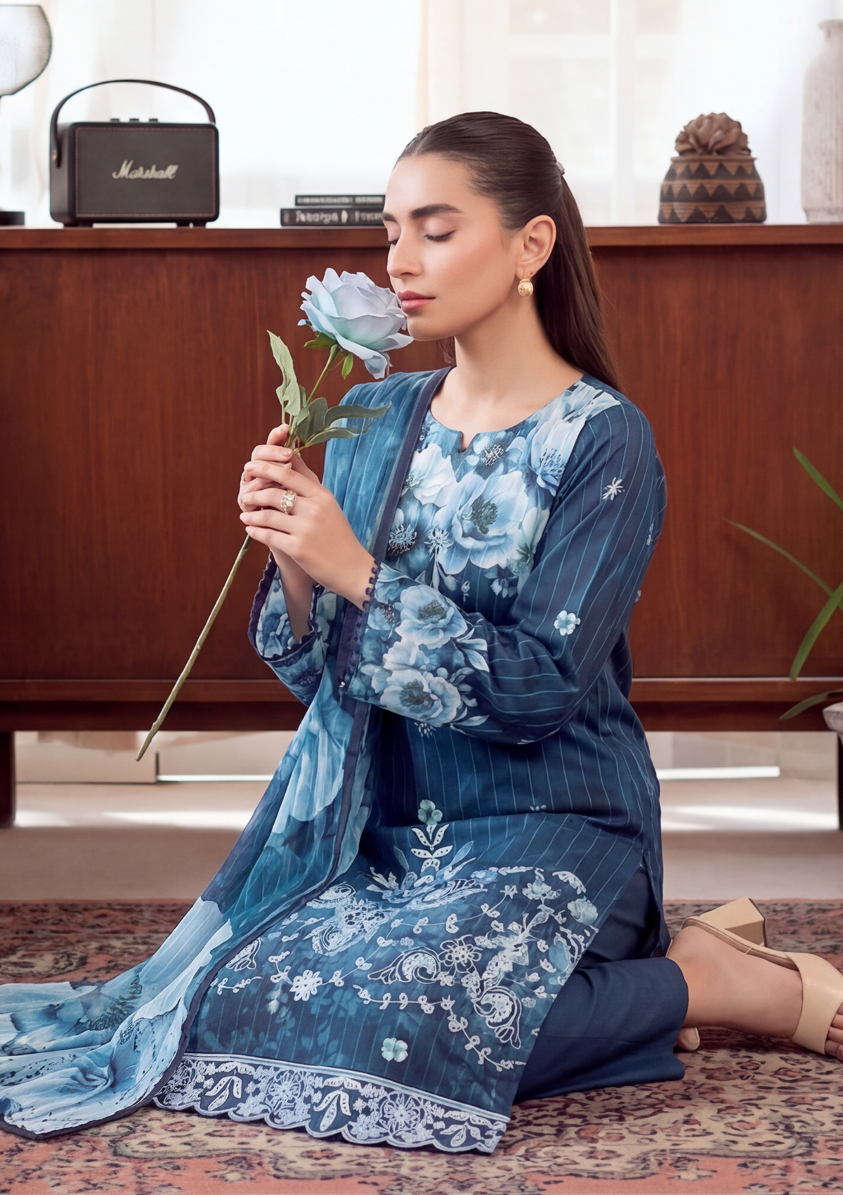 3 Piece - Embroidered Lawn - Fantak Luxe V303 - 02