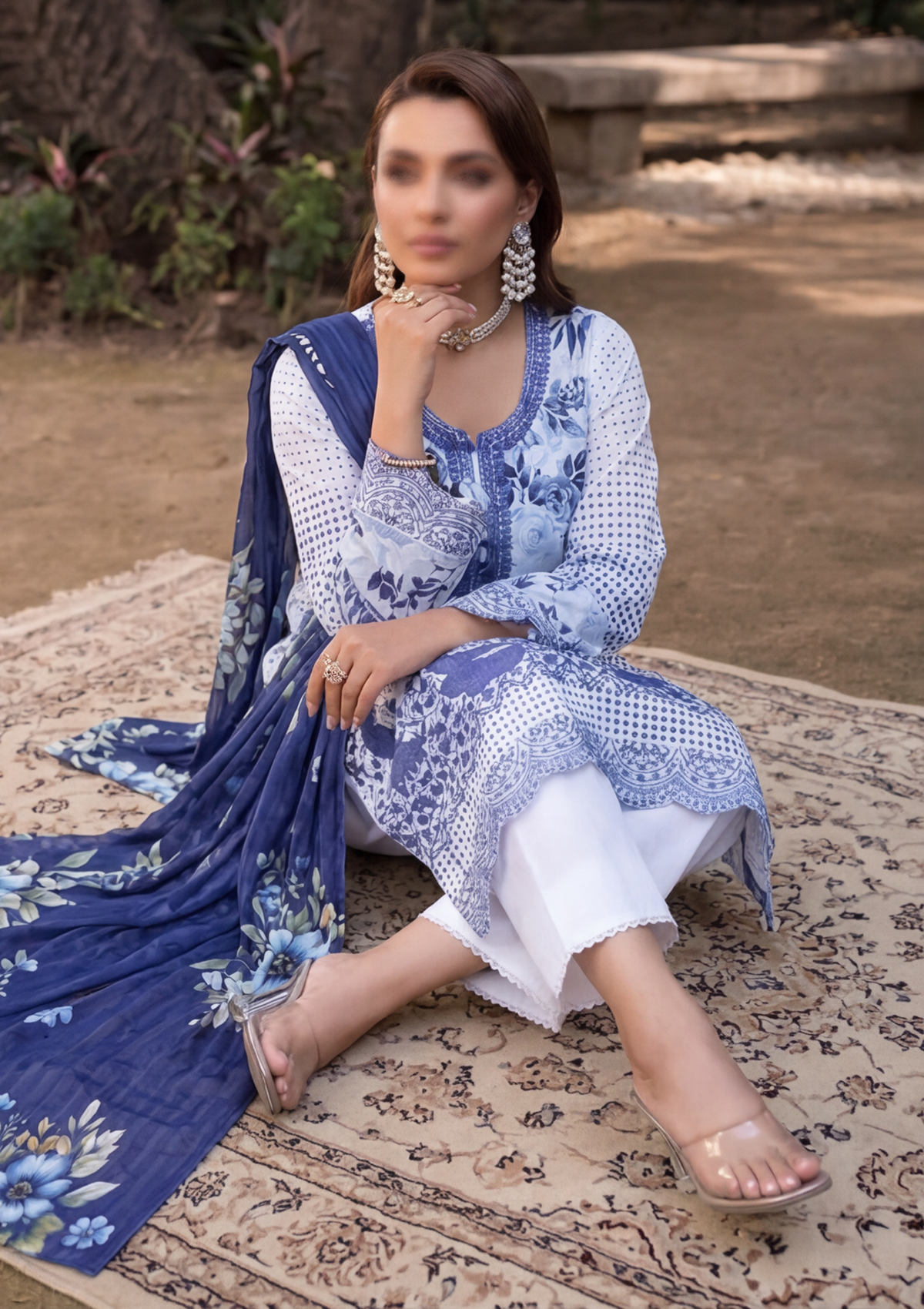 3 Piece - Embroidered Lawn - Fantak Elegant V306 - 2