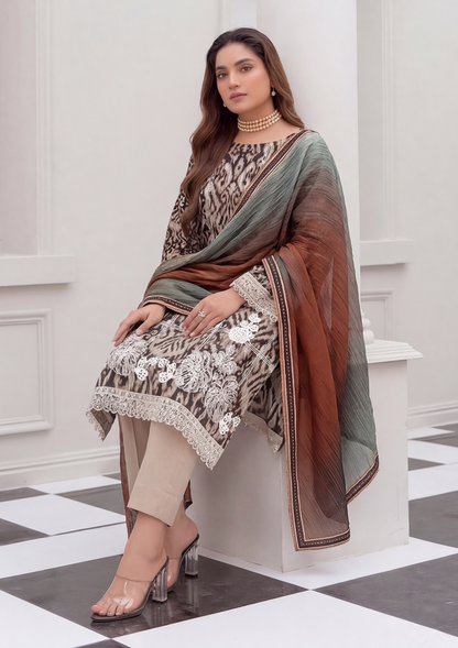3 Piece - Embroidered Lawn - Fantak Nirvana V156 - 2