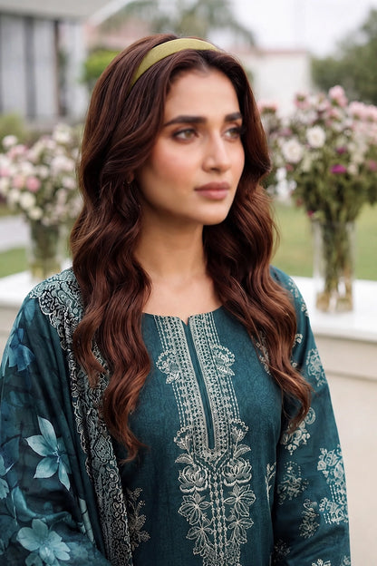 3 Piece - Embroidered Lawn - Noir 30402