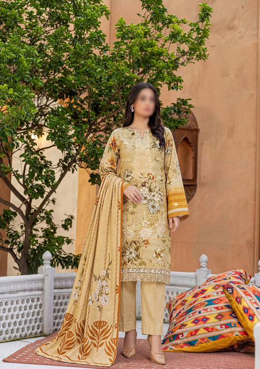 3 Piece - Embroidered Lawn - Fantak Flossie Finch V161 - 2