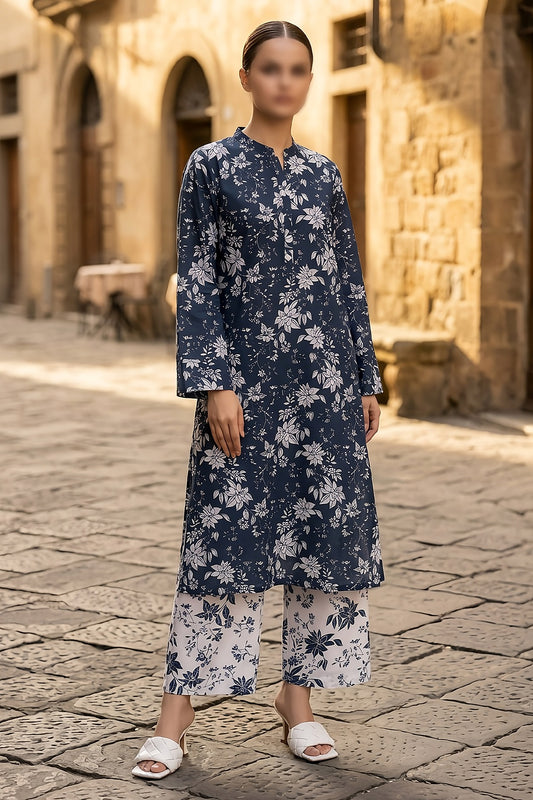 2 Piece - Digitally Printed Lawn - Coral 11413