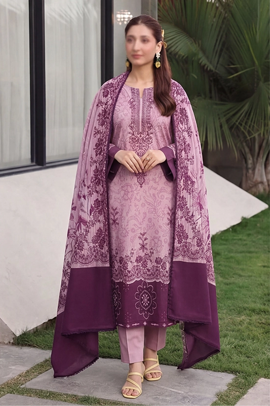 3 Piece - Embroidered Lawn - Noir 30407