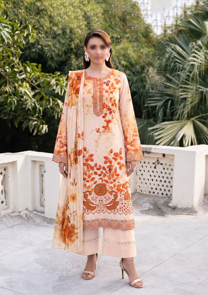 3 Piece - Embroidered Lawn - Fantak Elegant V306 - 3
