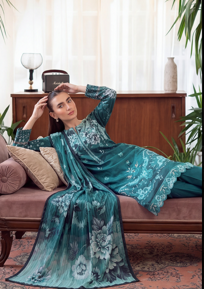 3 Piece - Embroidered Lawn - Fantak Luxe V303 - 03