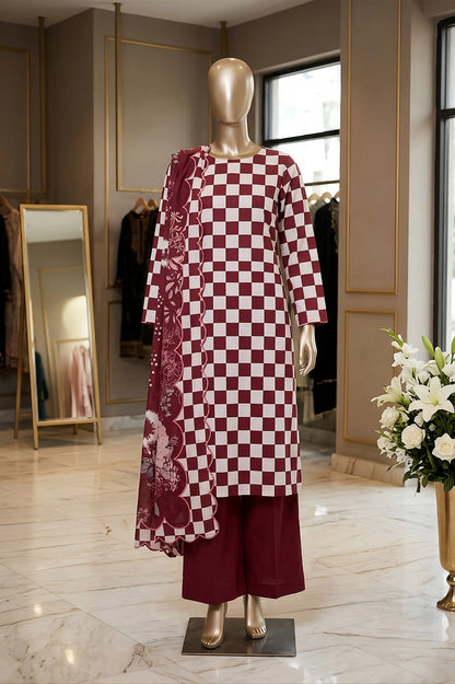 3 Piece - Digitally Printed Lawn - F10 - D5003
