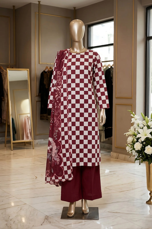 3 Piece - Digitally Printed Lawn - F10 - D5003