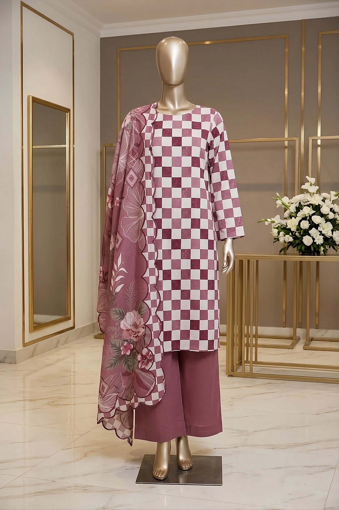 3 Piece - Digitally Printed Lawn - F10 - D5008
