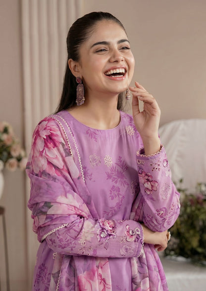 3 Piece - Embroidered Lawn - Fantak Amber V307 - 3